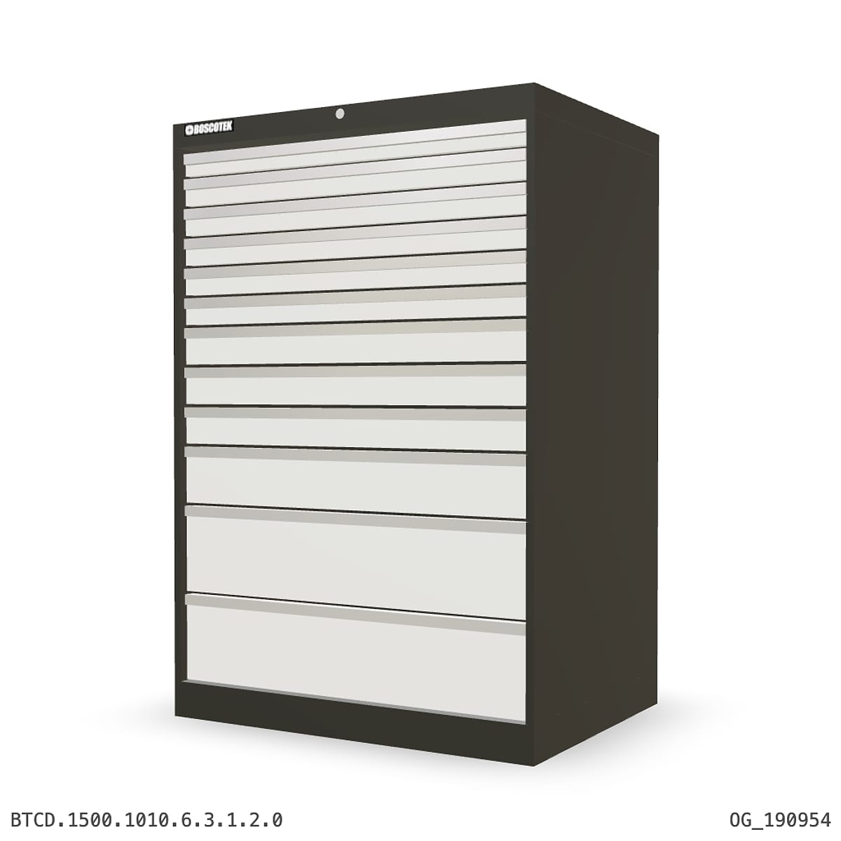 HD Cabinet 1010W × 1500H — D Series, 12-Drawer by Boscotek
