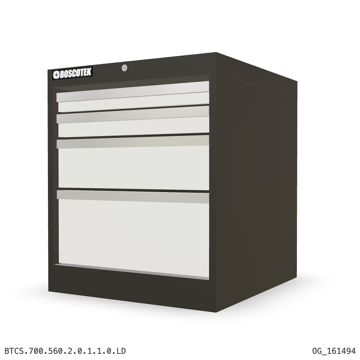 HD Cabinet 560W × 700H — S Series, 4-Drawer by Boscotek
