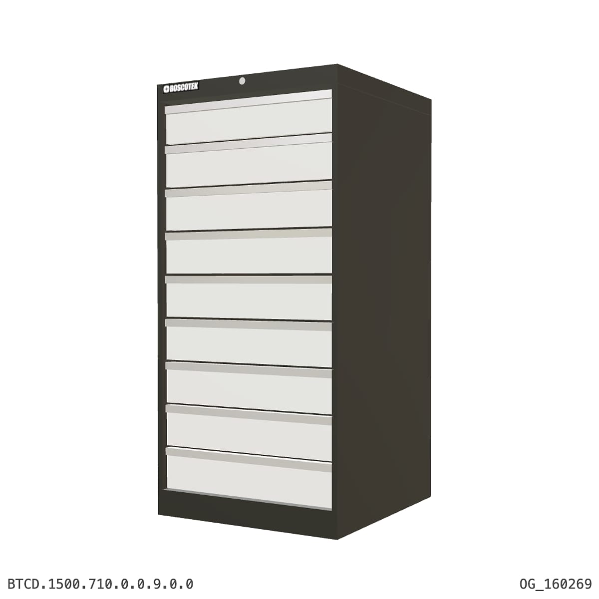 HD Cabinet 710W × 1500H — D Series, 9-Drawer by Boscotek