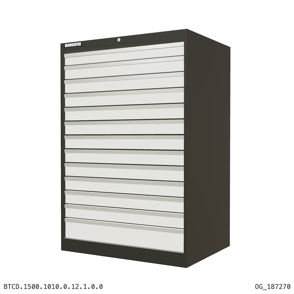 HD Cabinet 1010W × 1500H — D Series, 13-Drawer by Boscotek