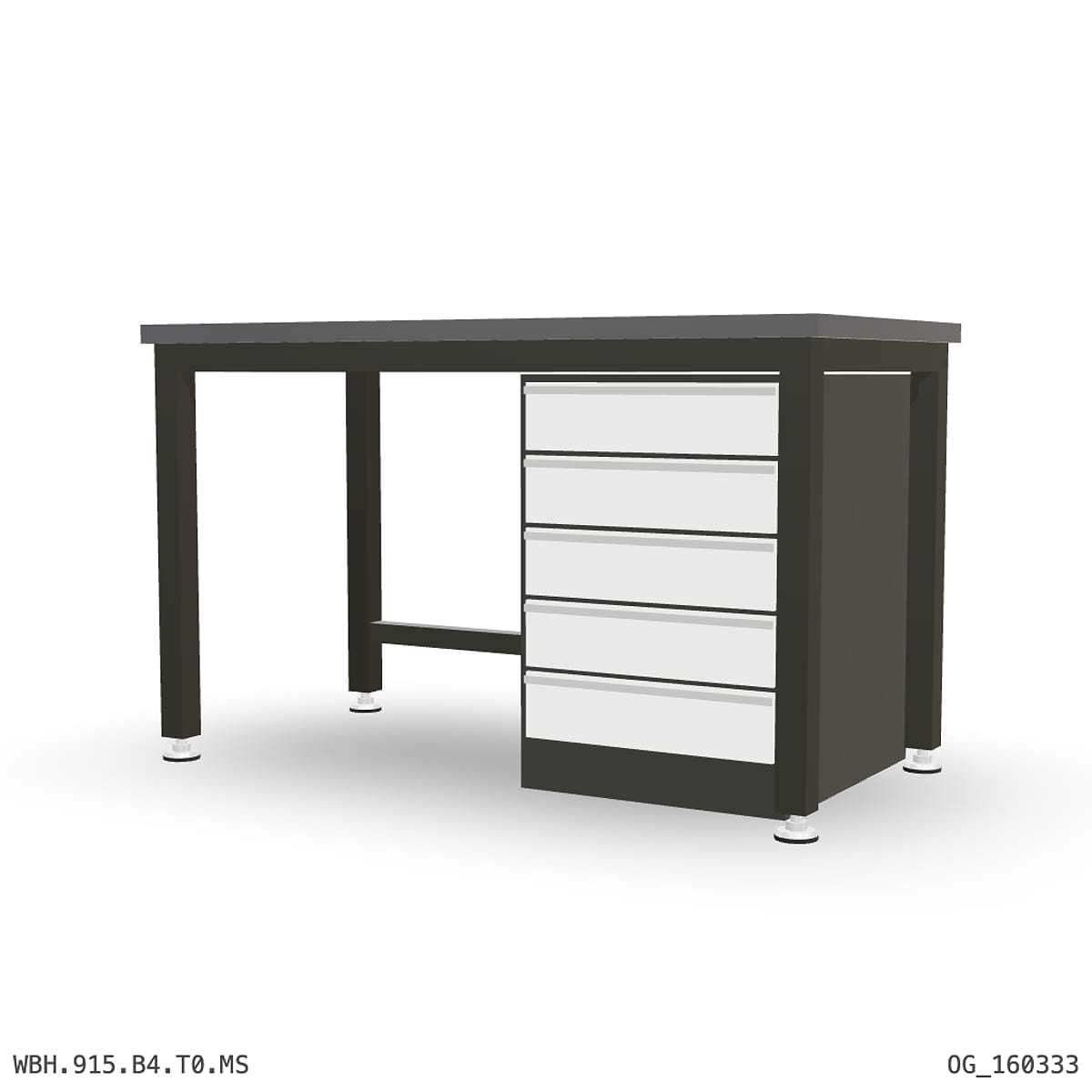 Heavy Duty Workbench 1500mm — 2mm Mild Steel, under-bench storage by Boscotek
