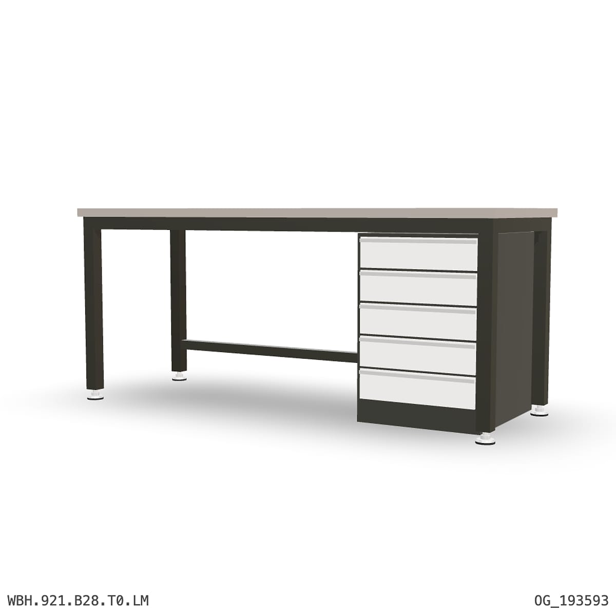 Heavy Duty Workbench 2100mm — Laminated Timber (42mm HDF), under-bench storage by Boscotek