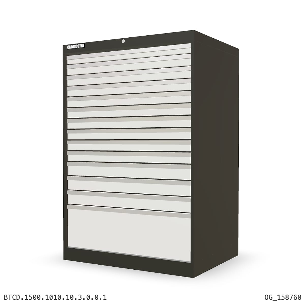 HD Cabinet 1010W × 1500H — D Series, 14-Drawer by Boscotek