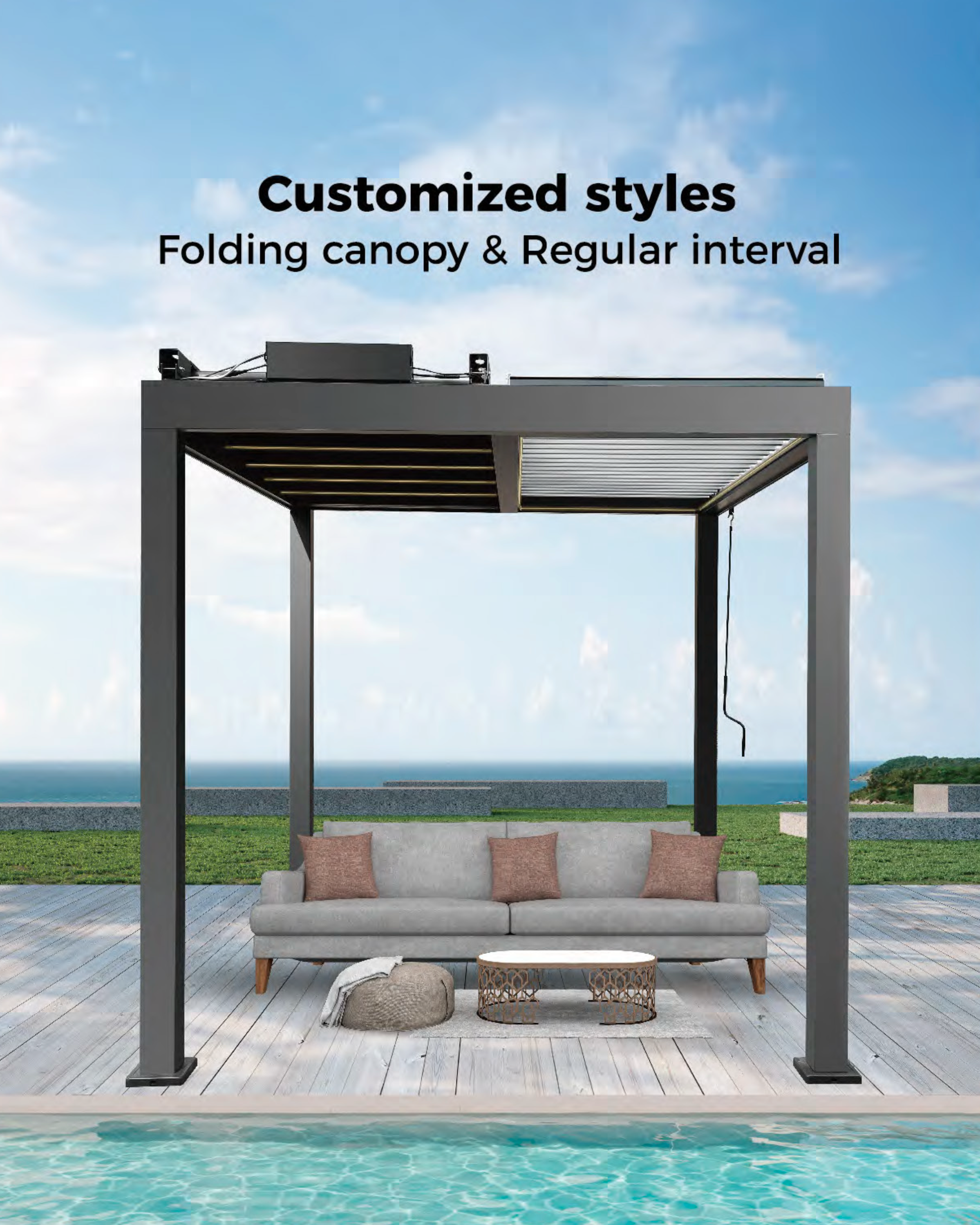 OMH-2200 Folding Canopy Pergola Insert by OPIE Hub