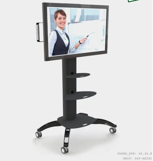 Gilkon AXIS1 mobile LCD stand on castors for boardrooms and events